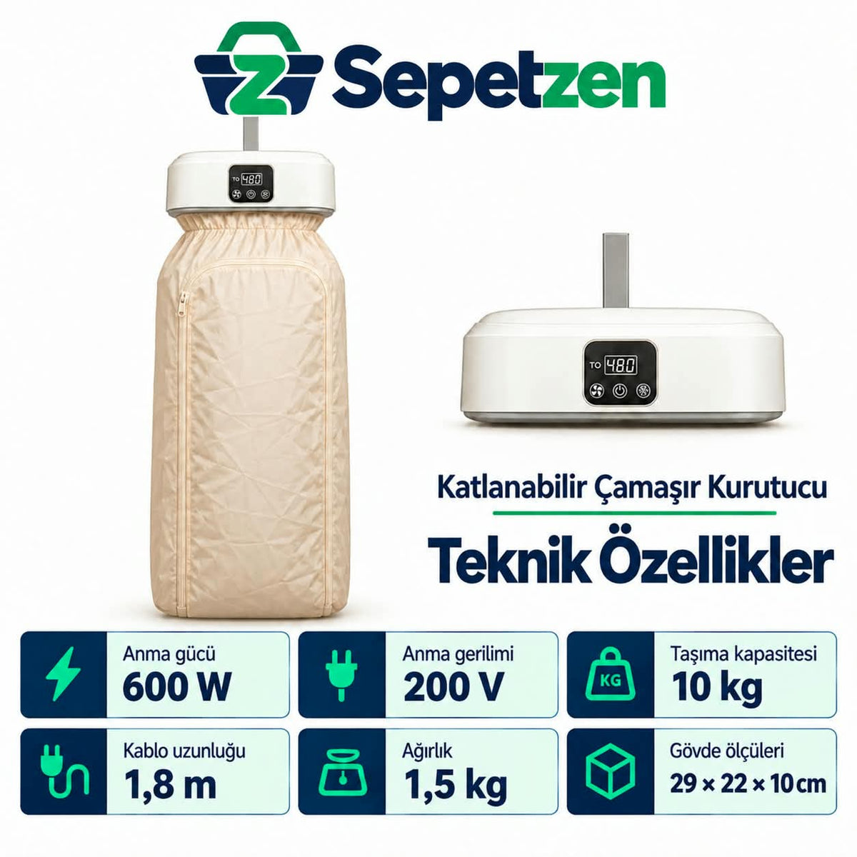 Sepetzen Katlanabilir Çamaşır Kurutucu